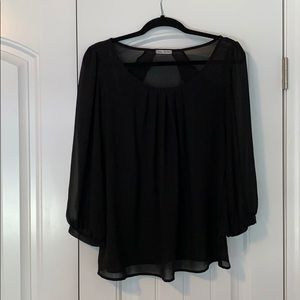 Black Flowy Blouse